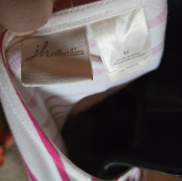 J.j Collectibles white & pink/red stripped t-shirt szM - Picture 8 of 8